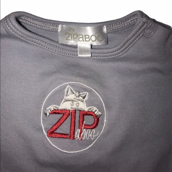 Zipaboo 3-6m Footed Zippered Sleeper Grey Unisex - Picture 3 of 3